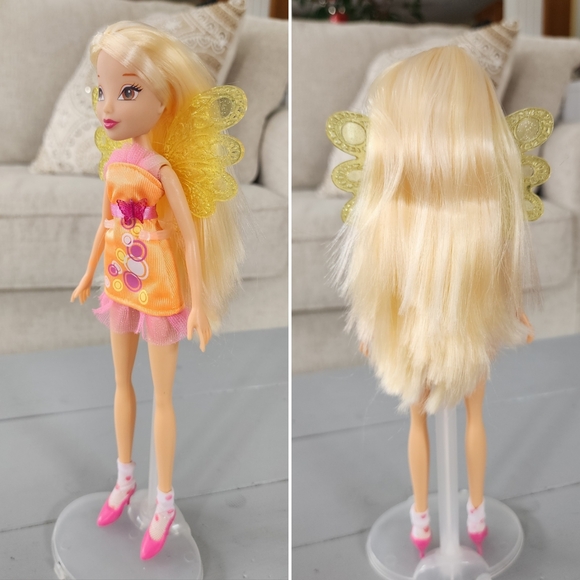 Rainbow Winx Club City Girl Stella Fairy Doll Butterfly Italian Version Blonde - Picture 6 of 8